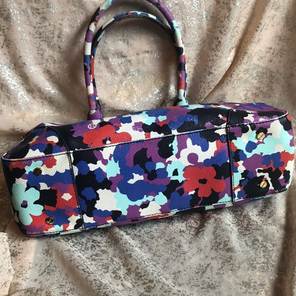 RARE TORY BURCH FLORAL PRINT LEATHER HANDBAG!! - Picture 5 of 8